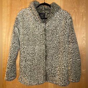 Love Tree Olive Green Fuzzy Zip-Up - Size Medium